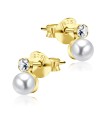 Stone n Pearl Stud Earrings STS-212