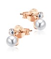 Stone n Pearl Stud Earrings STS-212