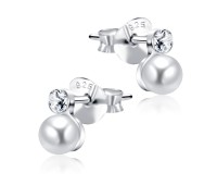 Stone n Pearl Stud Earrings STS-212