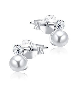 Stone n Pearl Stud Earrings STS-212