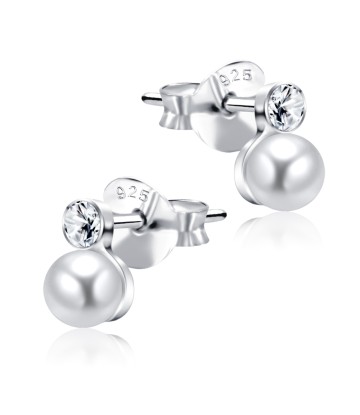 Stone n Pearl Stud Earrings STS-212