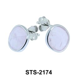 Rose Quartz Stud Earrings STS-2174