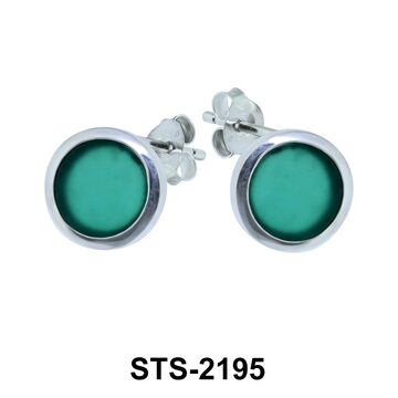 Green Agate Stud Earrings STS-2195