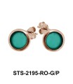 Green Agate Stud Earrings STS-2195