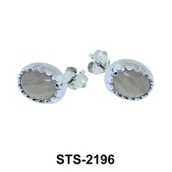 Gray Agate Stud Earrings STS-2196