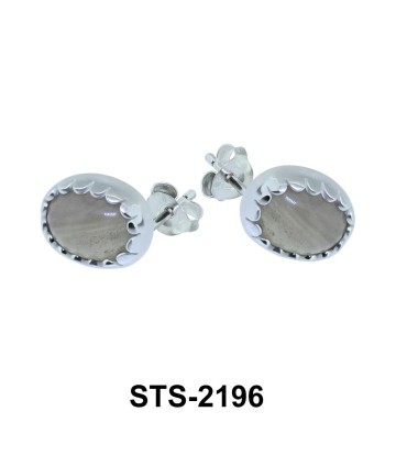 Gray Agate Stud Earrings STS-2196