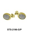 Gray Agate Stud Earrings STS-2196