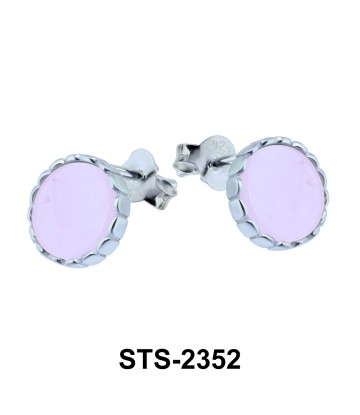 Rose Quartz Stud Earrings STS-2352