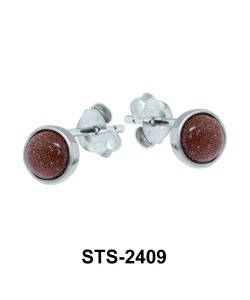 Gold Sand Stone Stud Earrings STS-2409