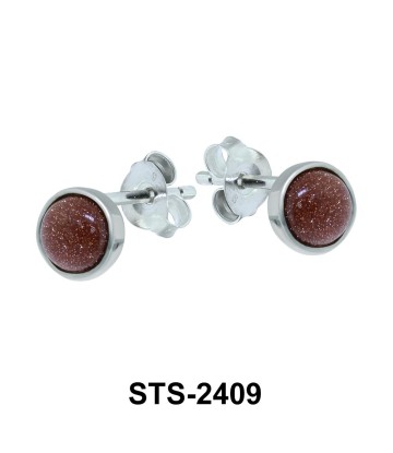 Gold Sand Stone Stud Earrings STS-2409