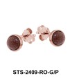 Gold Sand Stone Stud Earrings STS-2409