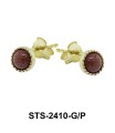 Gold Sand Stone Stud Earrings STS-2410