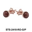 Gold Sand Stone Stud Earrings STS-2410