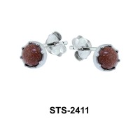 Gold Sand Stone Stud Earrings STS-2411