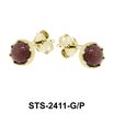 Gold Sand Stone Stud Earrings STS-2411