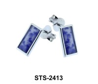 Blue Point Stone Stud Earrings STS-2413