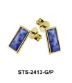 Blue Point Stone Stud Earrings STS-2413