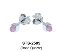 Rose Quartz Stud Earrings STS-2505