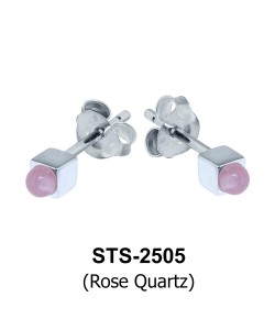 Rose Quartz Stud Earrings STS-2505