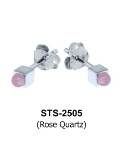 Rose Quartz Stud Earrings STS-2505