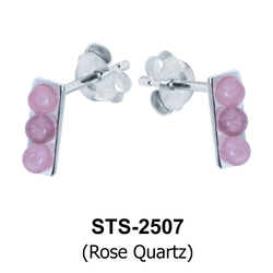 Rose Quartz Stud Earrings STS-2507