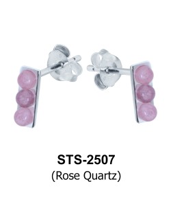 Rose Quartz Stud Earrings STS-2507