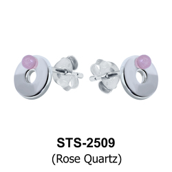 Rose Quartz Stud Earrings STS-2509