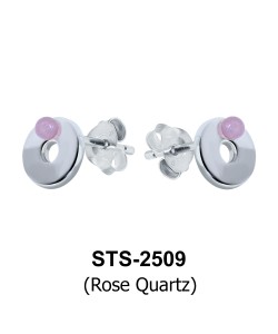 Rose Quartz Stud Earrings STS-2509