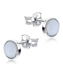 White Moonstone Stud Earrings STS-2512