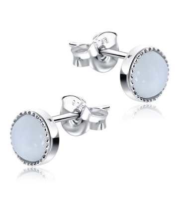 White Moonstone Stud Earrings STS-2512