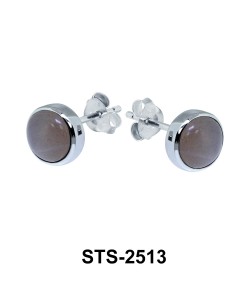 Orange Moonstone Stud Earrings STS-2513