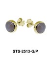 Orange Moonstone Stud Earrings STS-2513