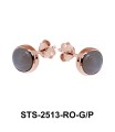 Orange Moonstone Stud Earrings STS-2513