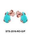 Green Turquoise Stud Earrings STS-2516