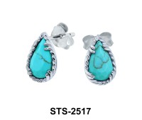 Green Turquoise Stud Earrings STS-2517
