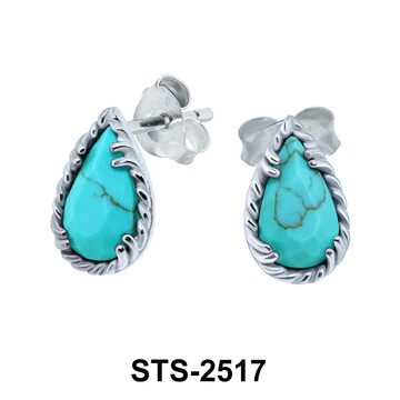 Green Turquoise Stud Earrings STS-2517