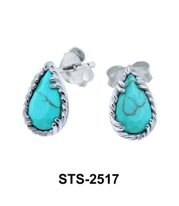 Green Turquoise Stud Earrings STS-2517