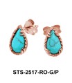 Green Turquoise Stud Earrings STS-2517