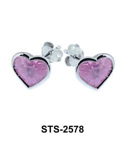 Heart Shaped Stud Earring STS-2578