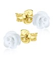 White Quartz Rose Stud Earring STS-2579