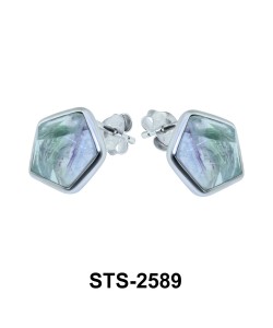 Fluorescent Stone Pentagon Shaped Earring STS-2589