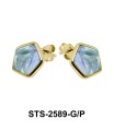 Fluorescent Stone Pentagon Shaped Earring STS-2589