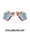 Fluorescent Stone Pentagon Shaped Earring STS-2589