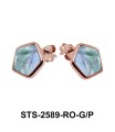 Fluorescent Stone Pentagon Shaped Earring STS-2589