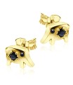 Stone Set Elephant Shaped Silver Stud Earrings STS-261