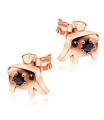 Stone Set Elephant Shaped Silver Stud Earrings STS-261