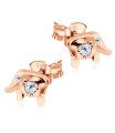 Heart Stone Elephant Shaped Silver Studs Earrings STS-262