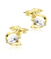 Swan Shaped with Stone Silver Studs Earrings STS-263