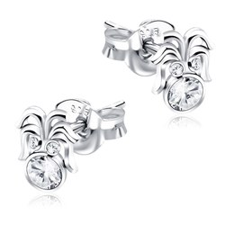 Stone Set Insect Shaped Silver Studs Earrings STS-265