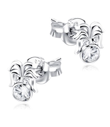 Stone Set Insect Shaped Silver Studs Earrings STS-265